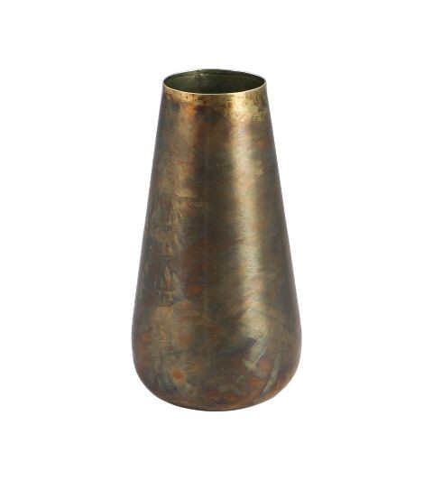 Vase "Vienna" 18x34cm Messing Antikgoldfarbig