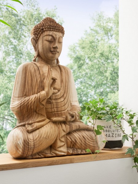 Deko-Figur 40x50cm "Buddha" Massivholz